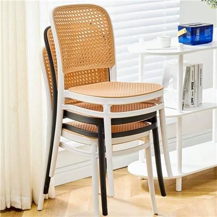 NORDIC PP RATTAN BACKREST CHAIR BLK/BRW