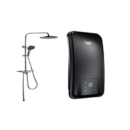 RUBINE SHOWER HEATER DC PUMP WITH RAIN SHOWER RWH-IAD931D-RTMB METALLIC BLACK