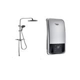RUBINE SHOWER HEATER DC PUMP WITH RAIN SHOWER RWH-IAD931D-RTMS METALLIC SILVER