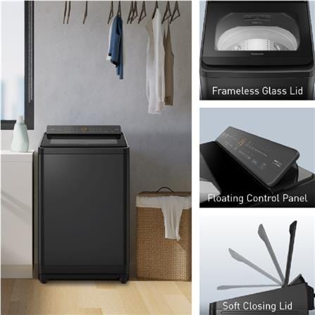 PANASONIC TOP LOAD WASHING MACHINE NA-FD135X3BT 13.5KG BLACK SILVER