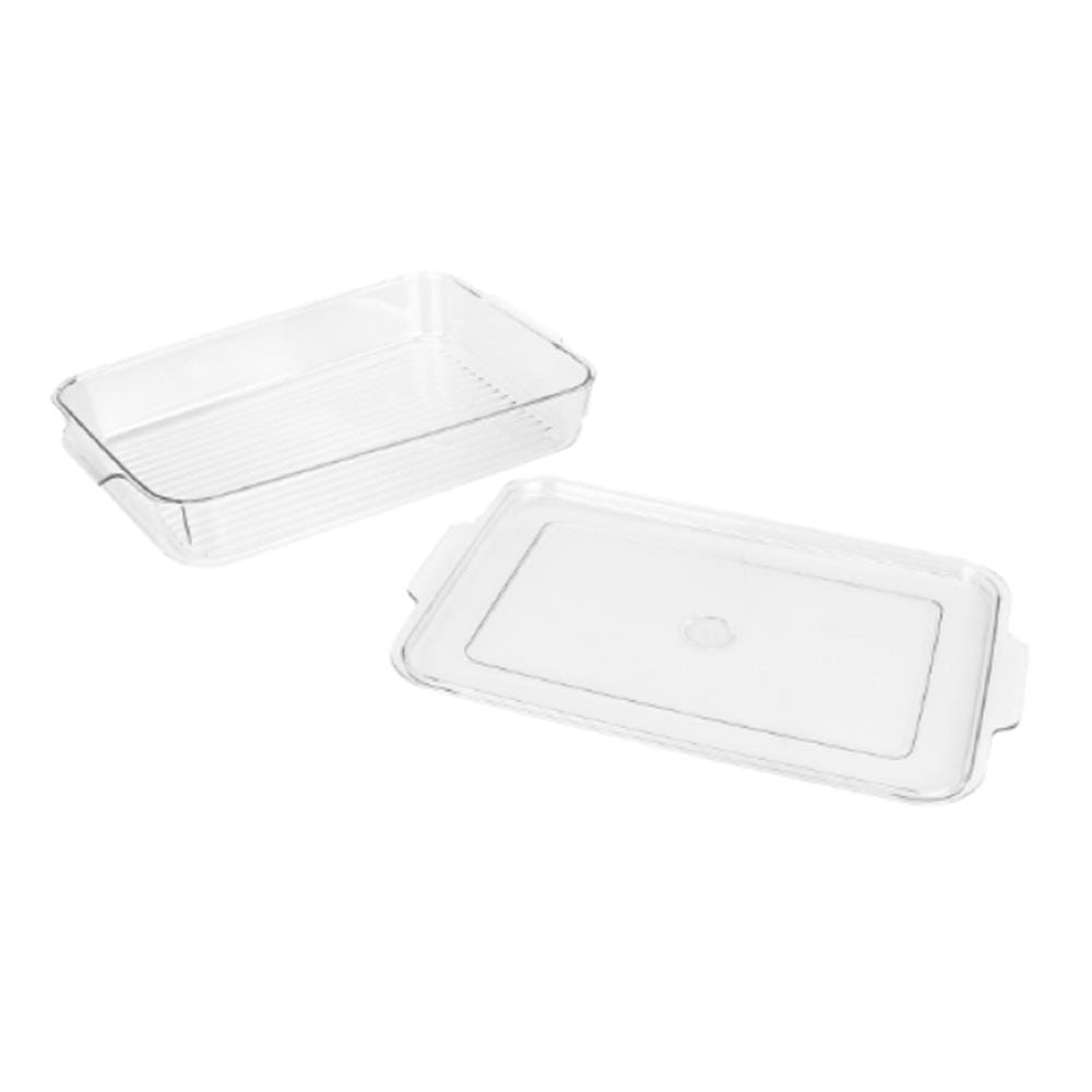 FRIDGE BOX WITH LID 21.5X33.5X5.5 SNOWY CLEAR