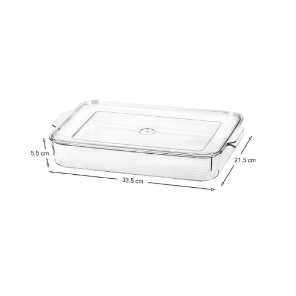 FRIDGE BOX WITH LID 21.5X33.5X5.5 SNOWY CLEAR
