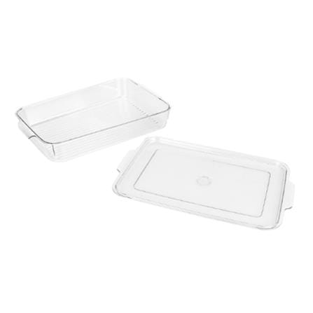 FRIDGE BOX WITH LID 21.5X33.5X5.5 SNOWY CLEAR