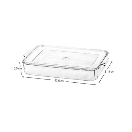 FRIDGE BOX WITH LID 21.5X33.5X5.5 SNOWY CLEAR