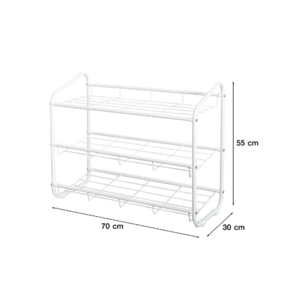 3 TIER SHOE RACK RACKII 66.8X30X55CM WHITE