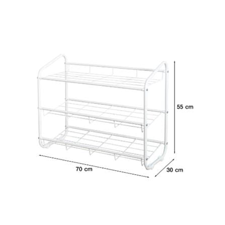 3 TIER SHOE RACK RACKII 66.8X30X55CM WHITE