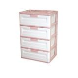 DRAWER 4-TIER MAX 59X41X88CM PINK PASTEL