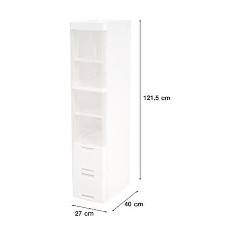 DRAWER 4 TIER PURE 27x40x121.5CM WHITE