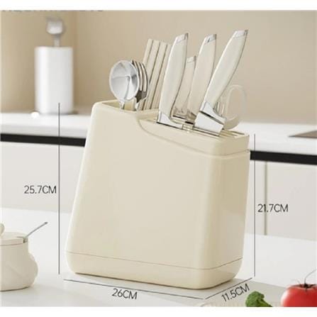 KNIFE HOLDER KECH IVORY 26X11.5X25.7CM
