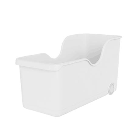 KITCHEN STORAGE BOX L WITH WHEELS IVORY 40X19X22CM