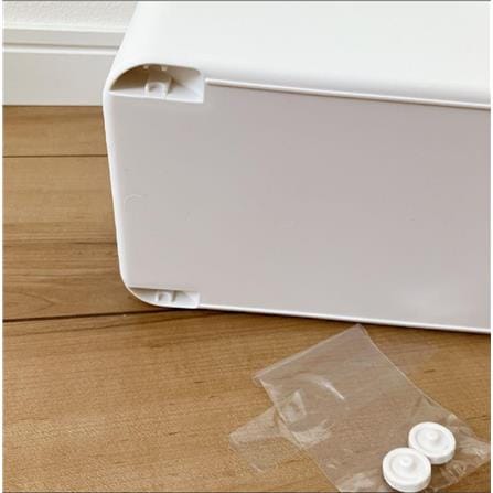 KITCHEN STORAGE BOX L WITH WHEELS IVORY 40X19X22CM