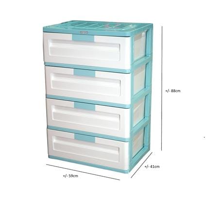 DRAWER 4-TIER MAX 59X41X88CM BLUE PASTEL