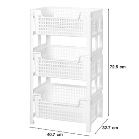 3TIER SHELVES STACKO PURE 40.7x32.7x72.5CM WHITE