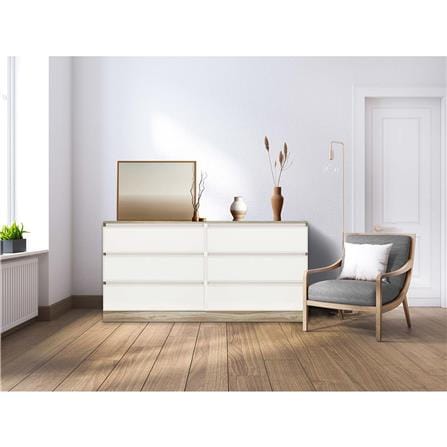 CHEST OF 6 DRAWERS BURO ANTARES LC160 DW AROMA OAK/WHITE [EXCLUSIVE FROM HOMEPRO THAILAND]