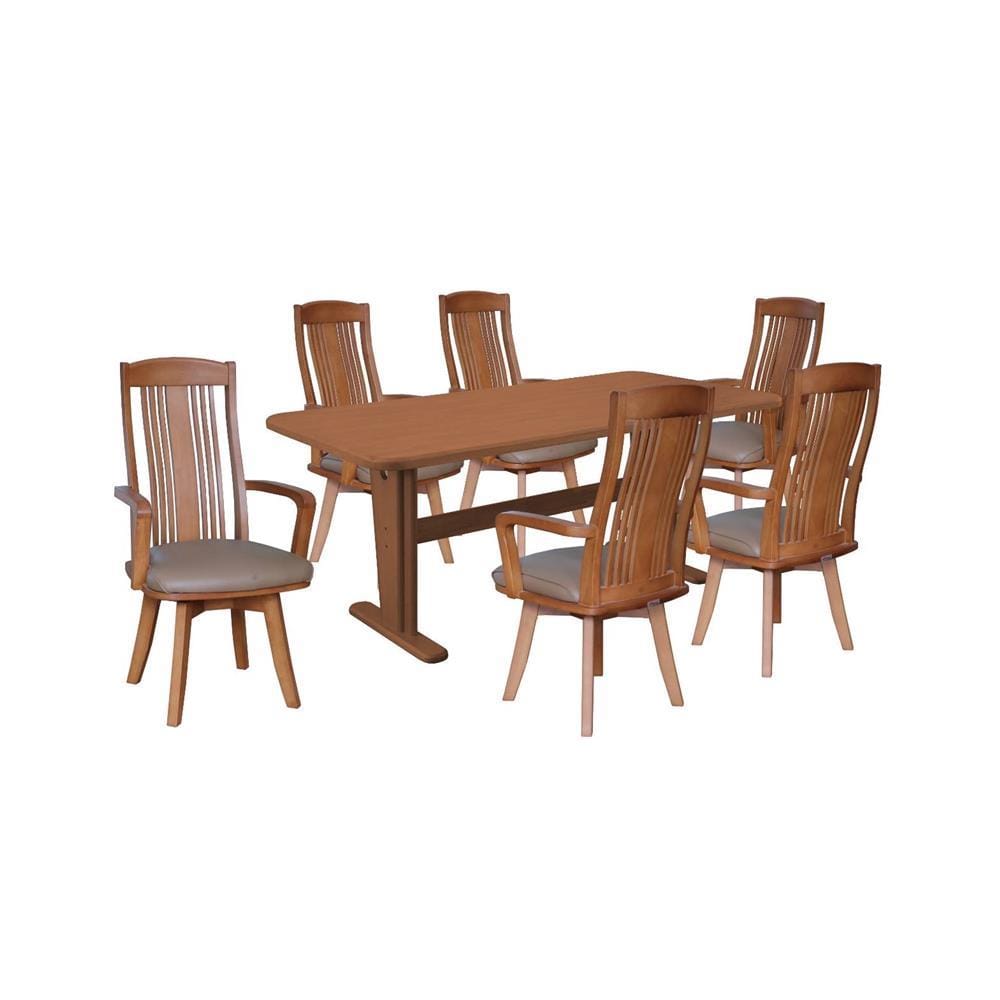 6-SEATER DINING TABLE SET FURDINI SYMPHONY LIGHTWALNUT [EXCLUSIVE FROM HOMEPRO THAILAND]