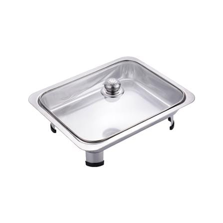 STAINLESS STEEL  FOOD PAN 32CM  WITH GLASS LID 144-GLT-3232