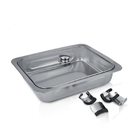 STAINLESS STEEL  FOOD PAN 32CM  WITH GLASS LID 144-GLT-3232