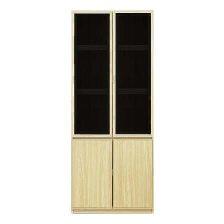 HIGH CABINET BURO REVOLUTION HC75 75CM NATURAL ASH/BLACK GLASS [EXCLUSIVE FROM HOMEPRO THAILAND]