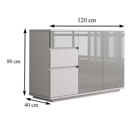 MULTIFUNCTIONAL CABINET FURDINI MEDIS Z1337GH3 120CM GREY [EXCLUSIVE FROM HOMEPRO THAILAND]
