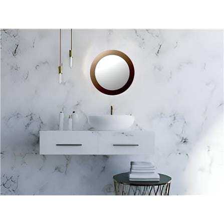 MODERN BATH TWO TONE BRONZE ROUND MIRROR MX 200 50X50CM