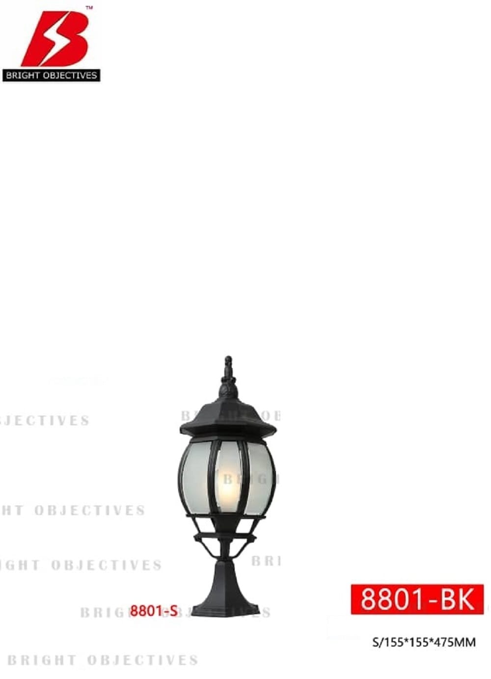 BO GATE LAMP 8801/S 475MM E27 BLACK