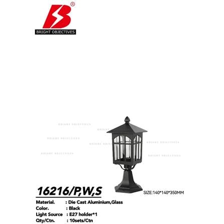 BO GATE LAMP 16216/S 350MM E27 BLACK