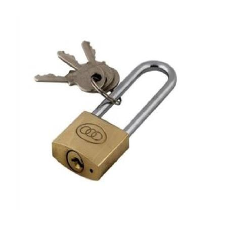 TRI-CIRCLE LONG SHACKLE  BRASS PADLOCK 38MM