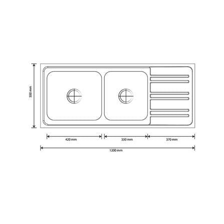 BUILT-IN SINK AXIA RIVIERA 120 2B1D STAINLESS STEEL [EXCLUSIVE FROM HOMEPRO THAILAND]