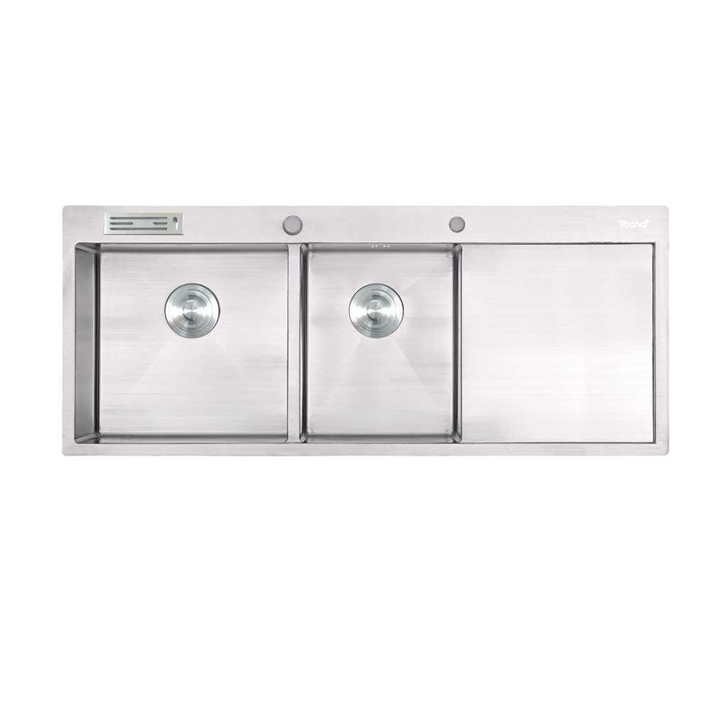 BUILT-IN SINK TECNOPLUS 2130UD 2B1D STAINLESS STEEL [EXCLUSIVE FROM HOMEPRO THAILAND]
