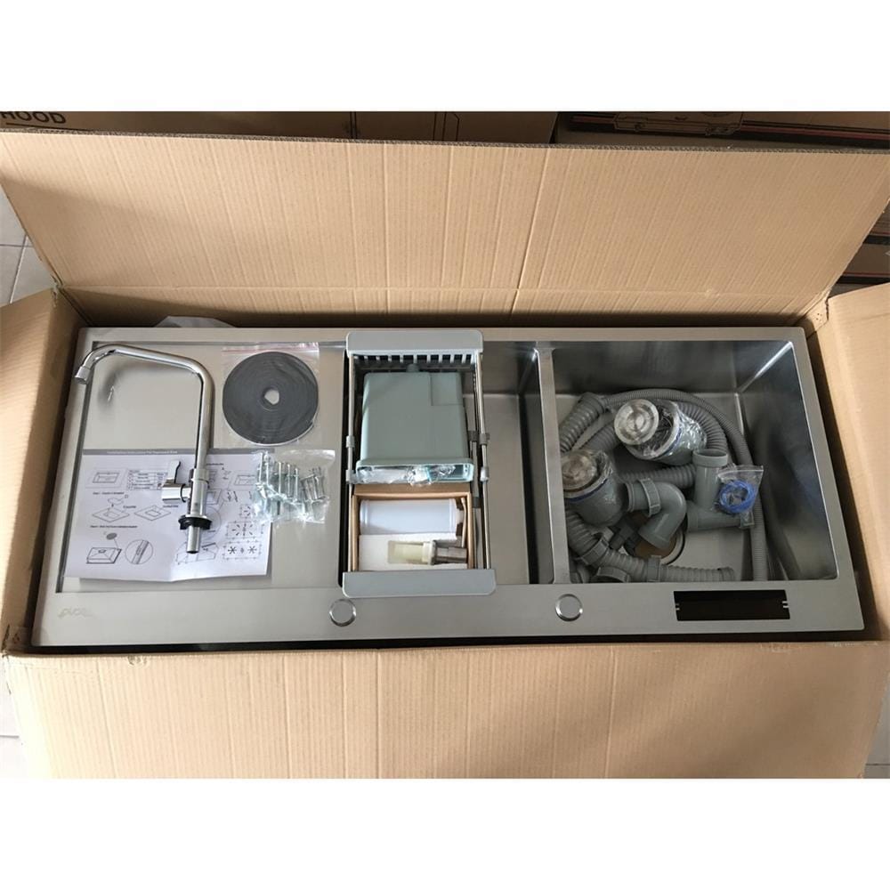 BUILT-IN SINK TECNOPLUS 2130UD 2B1D STAINLESS STEEL [EXCLUSIVE FROM HOMEPRO THAILAND]
