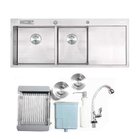 BUILT-IN SINK TECNOPLUS 2130UD 2B1D STAINLESS STEEL [EXCLUSIVE FROM HOMEPRO THAILAND]