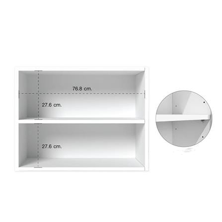 DOUBLE WALL CABINET HANG CABIN HANS 80X60CM WHITE [EXCLUSIVE FROM HOMEPRO THAILAND]