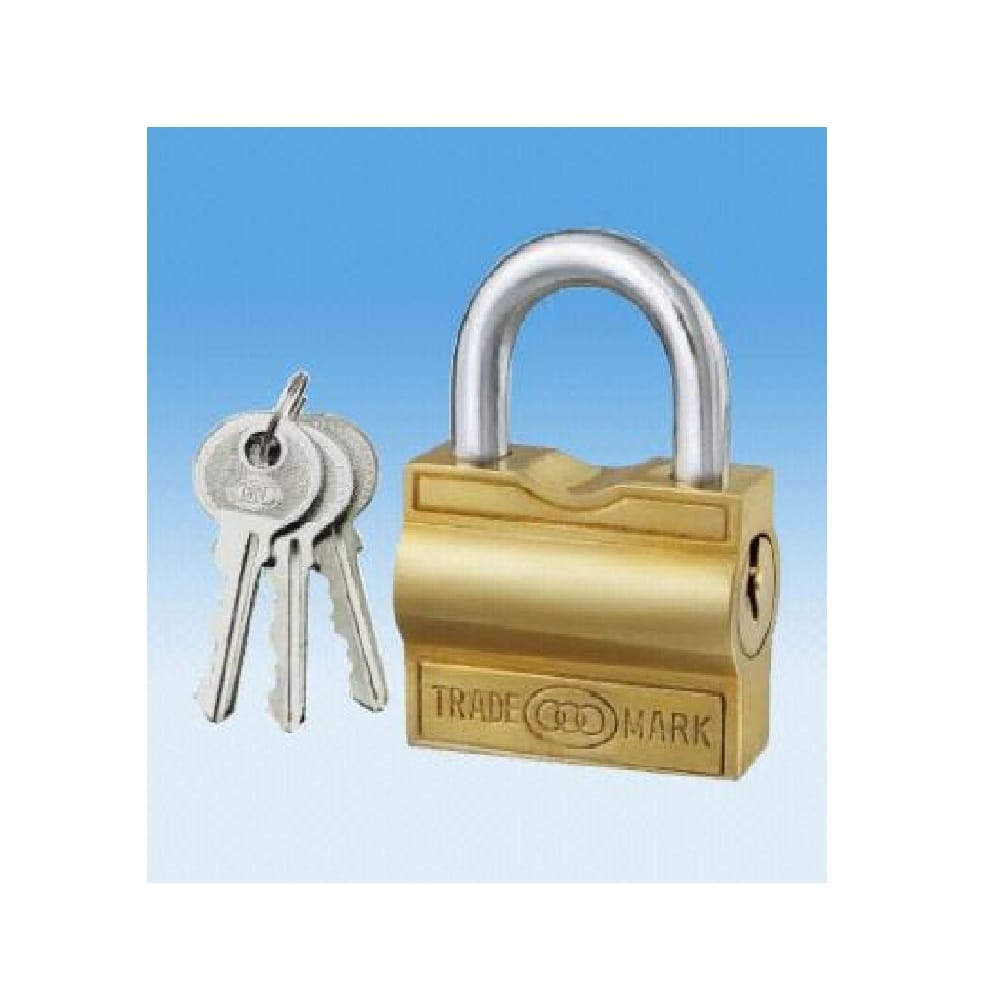 TRI-CIRCLE KEY RETAIN BRASS PADLOCK 28MM