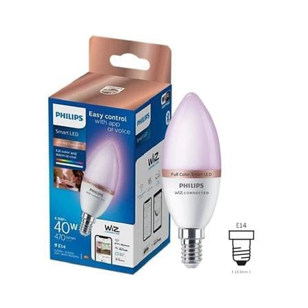 PHILIPS WFB SMART LED CANDLE C37 E14 922-65 RGB 4.9W