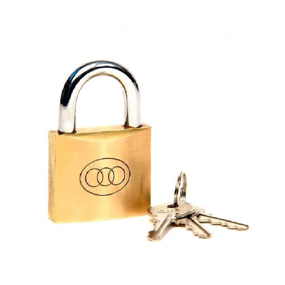 TRI-CIRCLE BRASS PADLOCK 20MM