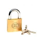 TRI-CIRCLE BRASS PADLOCK 25MM