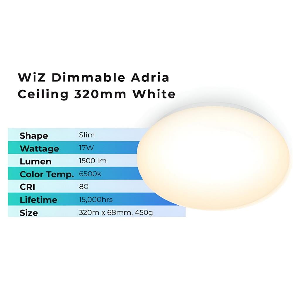 PHILIPS CEILING LAMP LED ADRIA WIZ 17W 6500K DIMMABLE 12"