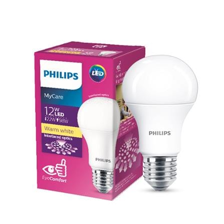 PHILIPS MYCARE LED BULB E27 3000K WARM WHITE 12W
