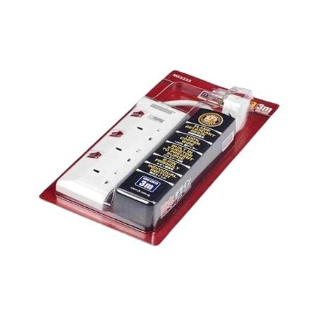 MORRIES EXTENSION SOCKET 3GANG 3.0M WITH NEON WHITE MS3233-3
