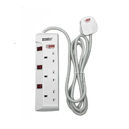 MORRIES EXTENSION SOCKET 3GANG 3.0M WITH NEON WHITE MS3233-3