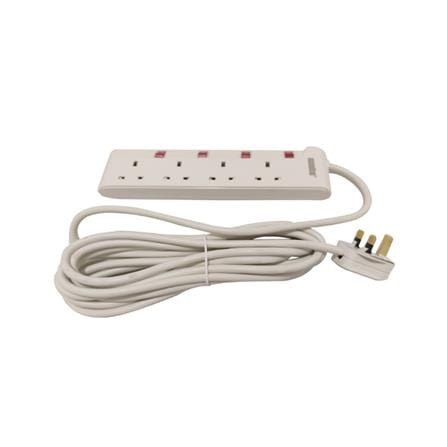 MORRIES EXTENSION SOCKET 4GANG 5.0M WITH NEON WHITE MS3244-5