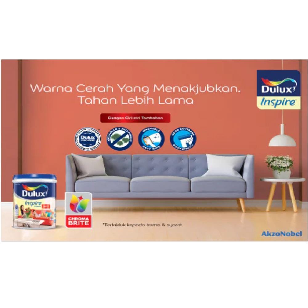 DULUX INSPIRE INTERIOR MATT FINISH 18L BASE D