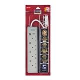MORRIES EXTENSION SOCKET 4GANG 1.5M WITH NEON WHITE MS3244-1.5
