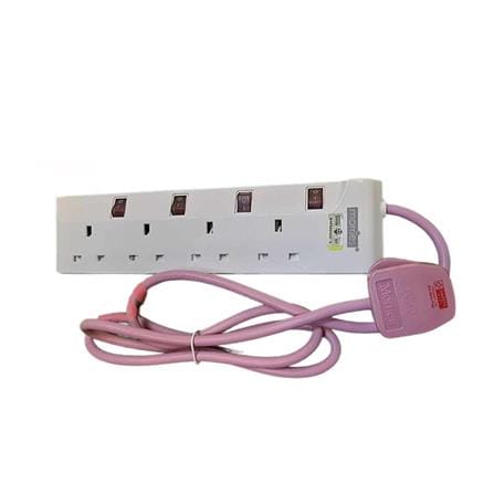 MORRIES EXTENSION SOCKET 4GANG 1.5M WITH NEON PINK MS3244-1.5