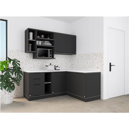KING ROCKA PLATINUM SINGLE COUNTER CABINET CURVE 45(W)X58(D)X83(H) GREY