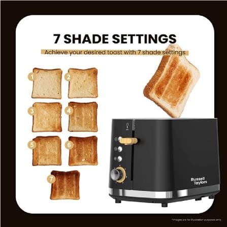 RUSSELL TAYLORS TOASTER RT30 925W 2 SLICE