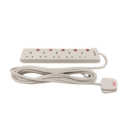 MORRIES EXTENSION SOCKET 5GANG 5.0M WITH NEON WHITE MS3255-5