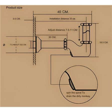 MOYA P-TRAP 30CM NXT-FD01