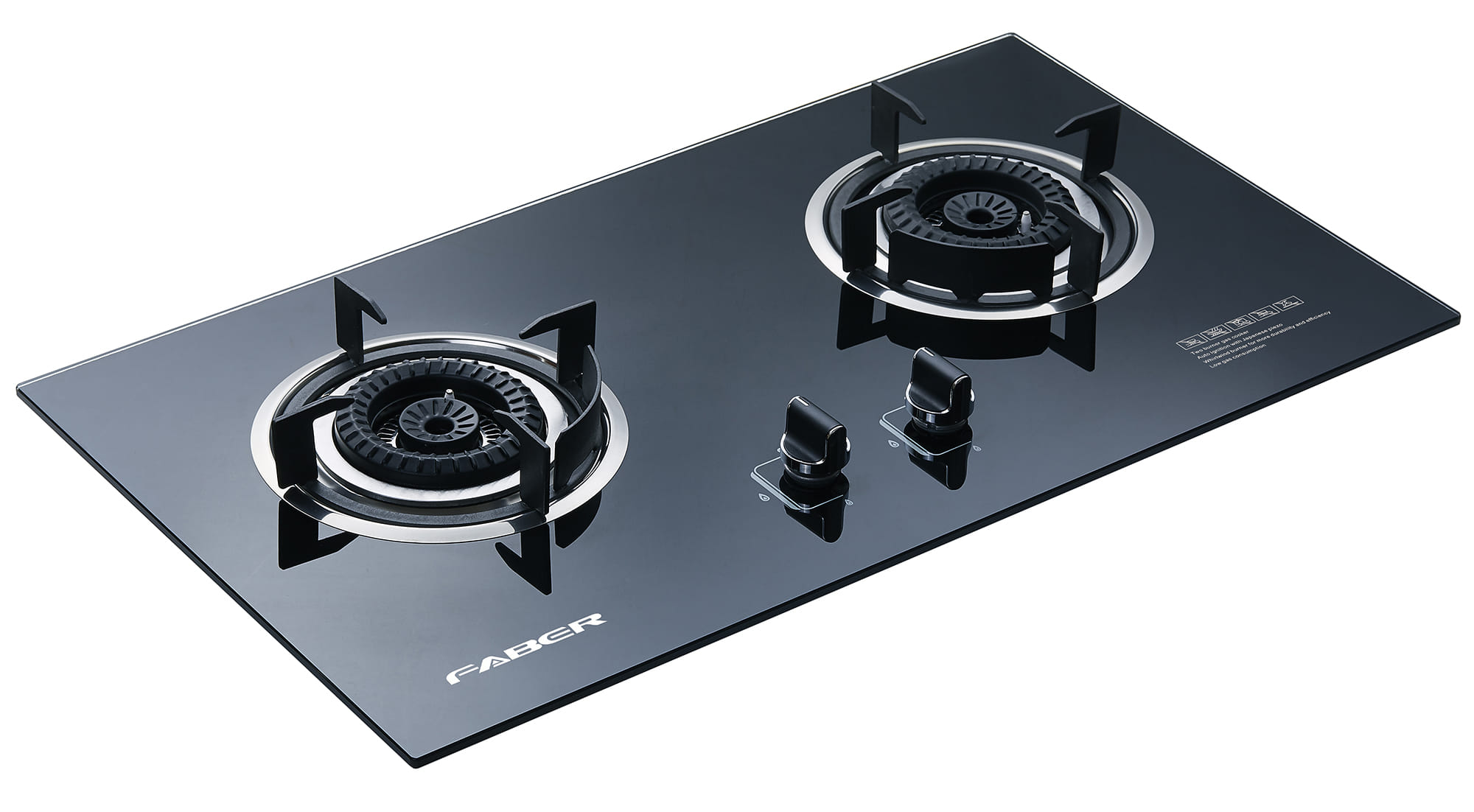FABER GAS HOB LAVIN 2B 76BK 2 BURNERS 3.6KW 75CM