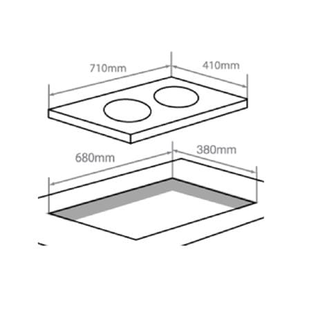 ELBA CERAMIC HOB ECH-Q7032ST(BK) 2BURNER 71CM